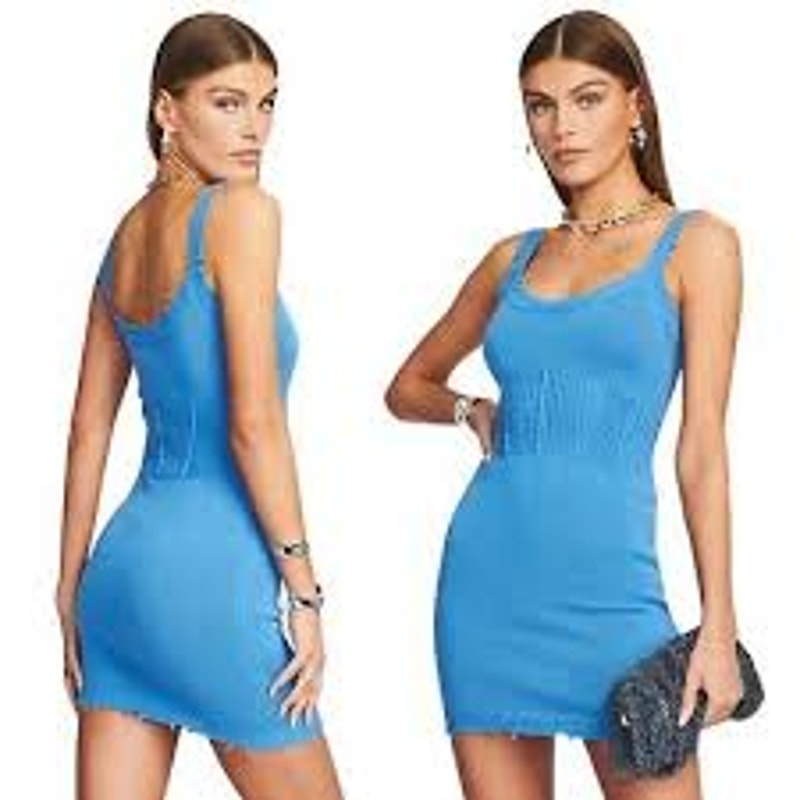 NWT Ser.O.Ya Isla Knit Dress - Marina, Peacock Blue - Size Medium