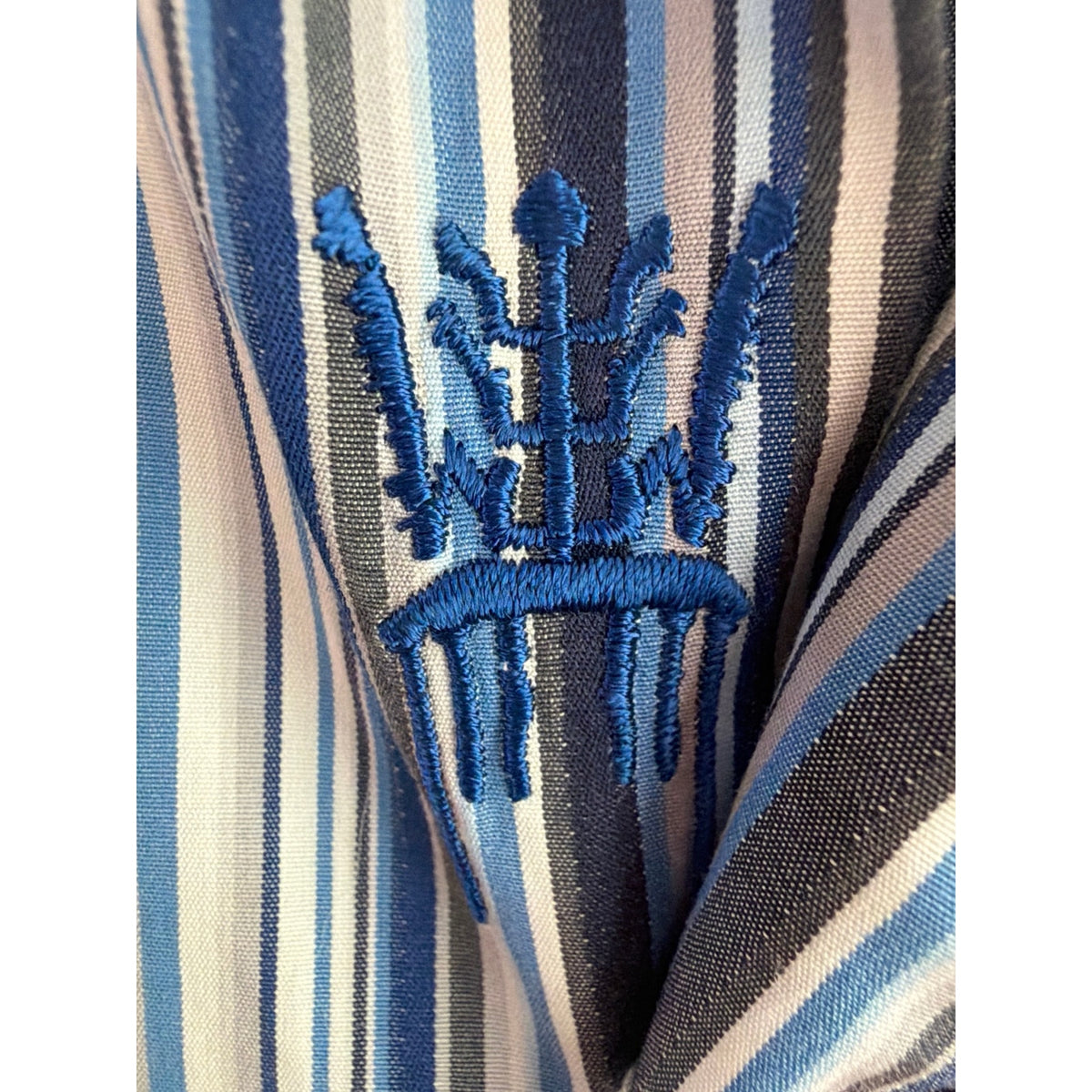 Robert Graham Classic Fit Blue Striped Long Sleeve Button-Down Shirt, Size Large 