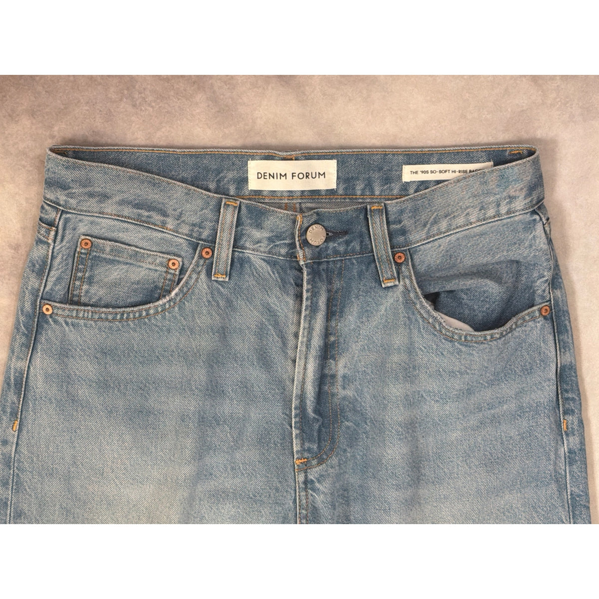 Denim Forum The 90s So Soft Hi Rise Baggy Jeans Size 27 Light Wash Aritzia Wide