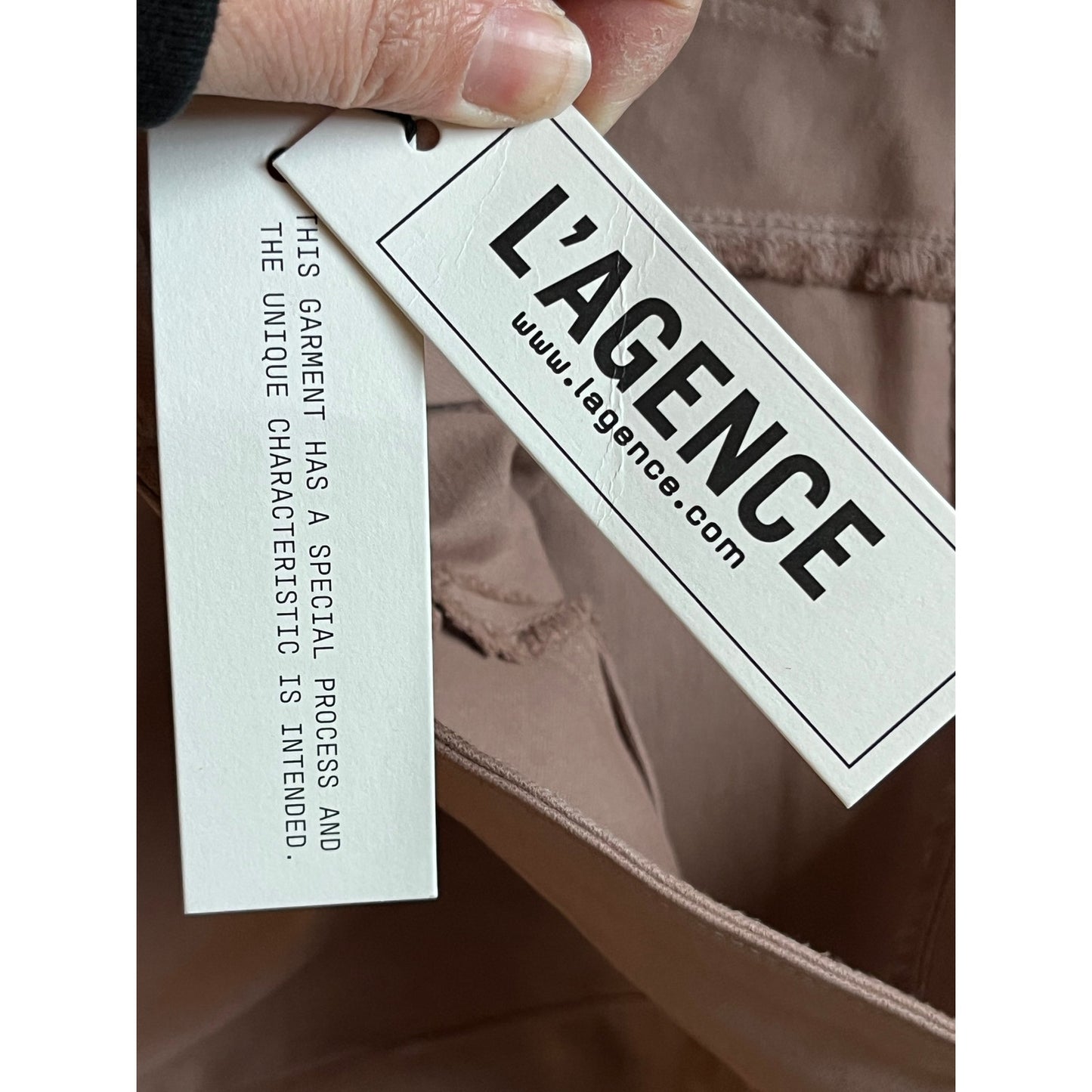 NWT L'Agence Josie High Rise Split Hem Coated Pants Toffee Brown 28 Sexy ✨
