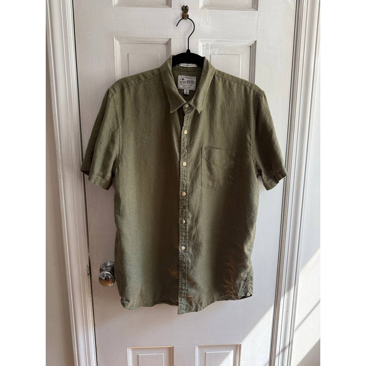 Lucky Brand Short-Sleeve Linen Shirt – Size M – EUC