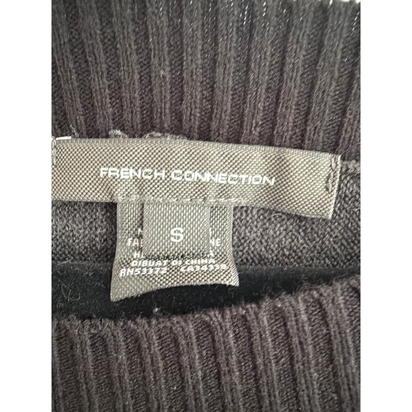French Collection Size Small Long Sleeve Black and Grey Sweater Dress