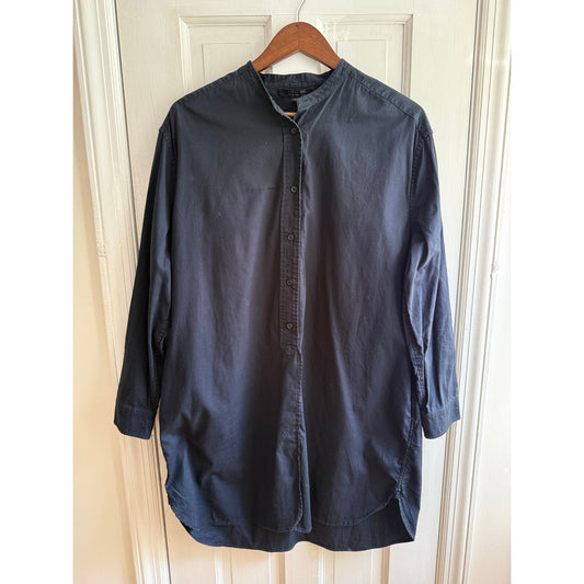 AllSaints Marlon Shirt Dress 10 Black Long Sleeve Casual Mini Layering Midi EUC
