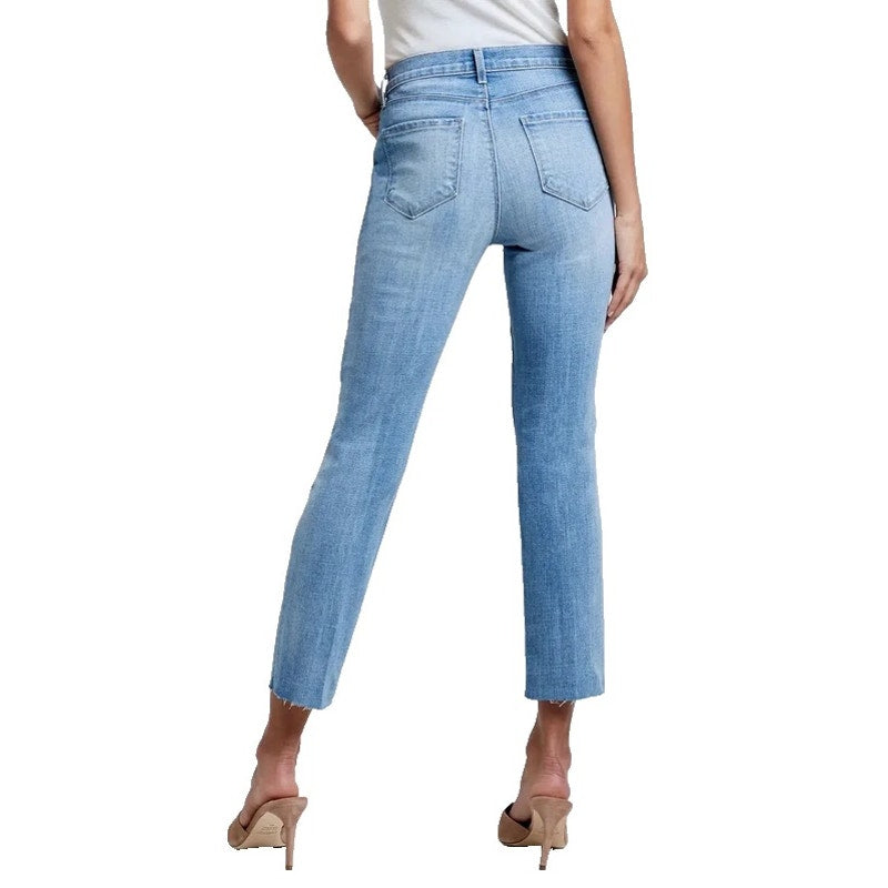 👖 L'Agence Sada High Rise Cropped Slim Jeans Summit Blue Wash Size 30