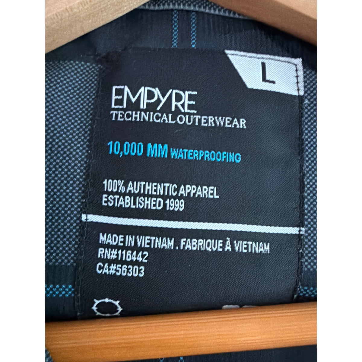 Empyre Mens Large Plaid Hooded Jacket Black Teal Blue Outerwear Warm Skate L