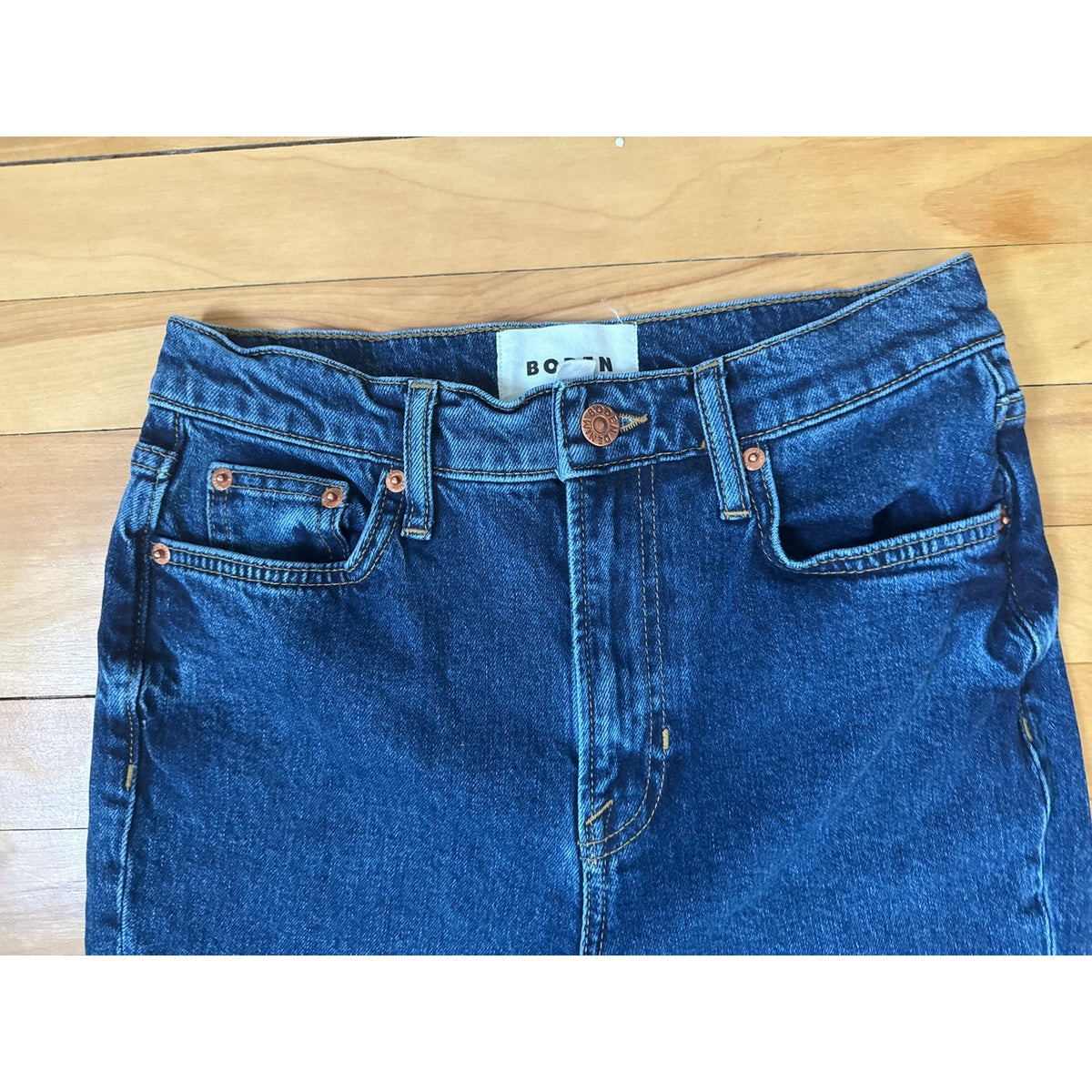 Boden High Rise Wide Leg Jeans Dark Wash Indigo Size 27 EUC