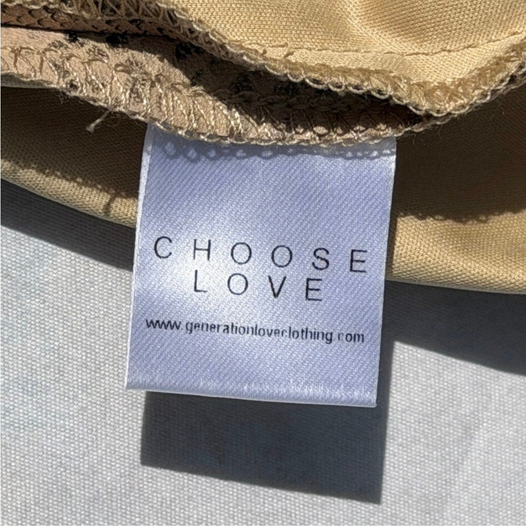 Generate Love "Choose Love" Size  Medium Faux Snake Skin Shorts