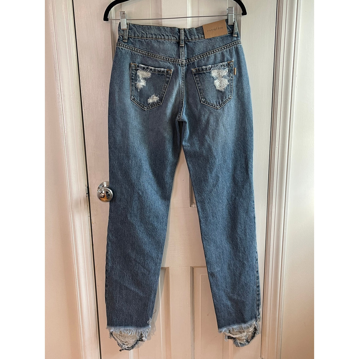 🗽 NWT Retrofete Maggie Super Distressed Jeans IT 24, US 27