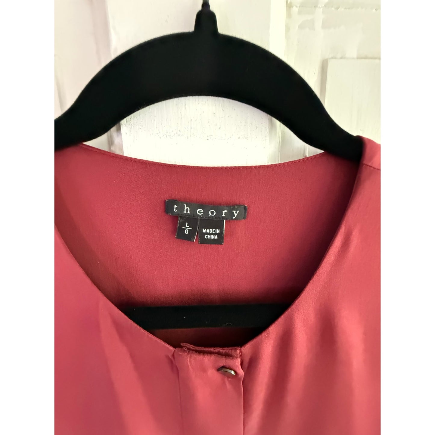 Theory Red Silk Sleeveless Blouse | Hidden Button Placket | Size M | EUC