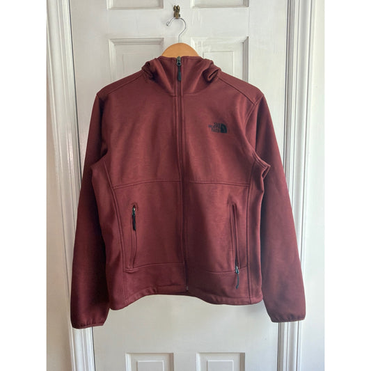 he North Face Heather Maroon Full Zip Fleece Jacket Small