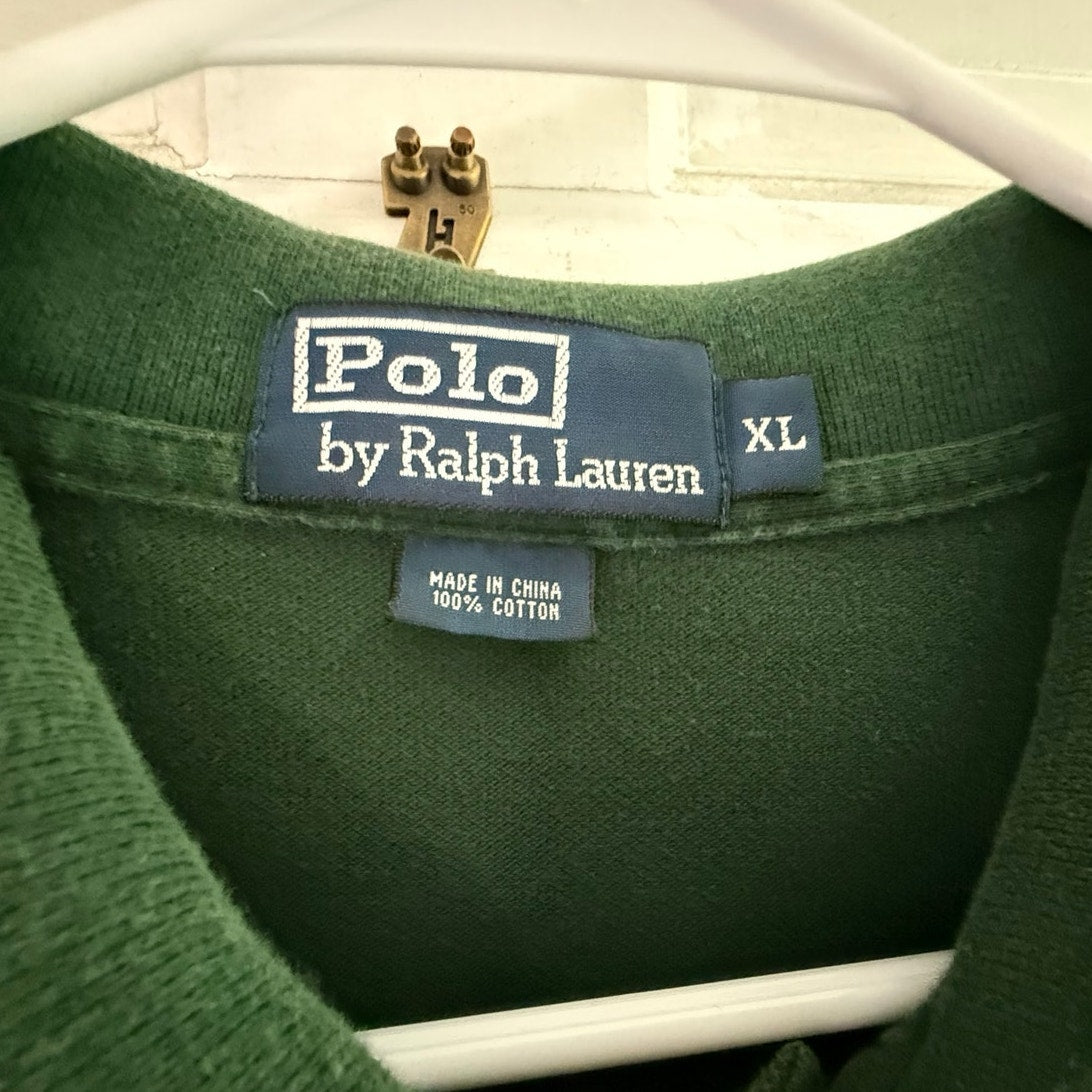 Vintage Polo Ralph Lauren Green Polo Shirt Men's Red Pony