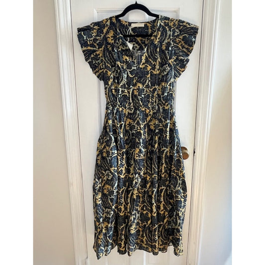 Ulla Johson Kairi Flutter Sleeve Midi Dress Luna Size 2 - NWT