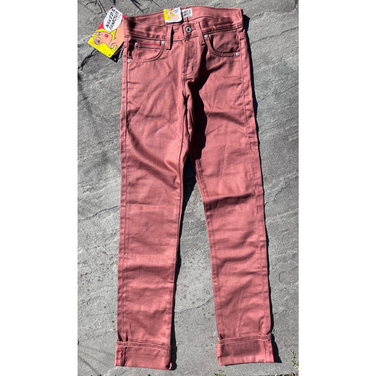 Naked & Famous Skinny Guy Rust Japanese Selvedge Chino Jeans Size 28x37 NWT
