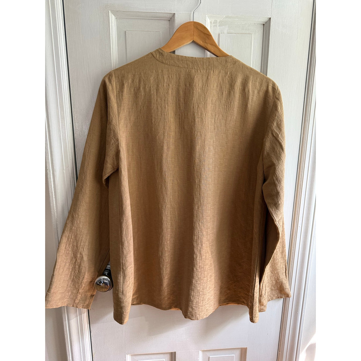 Eileen Fisher NWT Silk Linen Blazer Gold Shacket Women's Small
