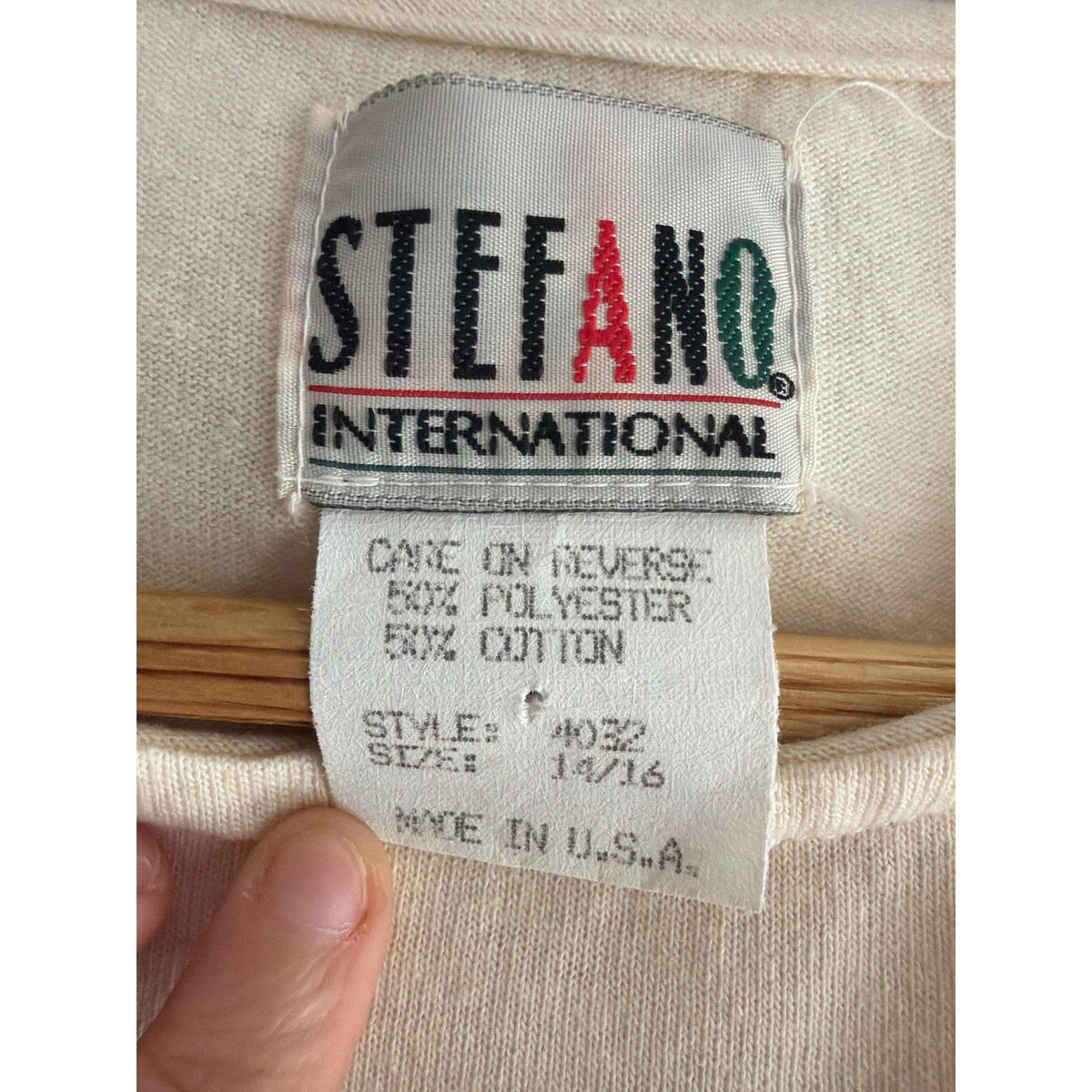Vintage Stefano International Layered Vest Top Womens 14/16 Cream Ribbed USA 90s