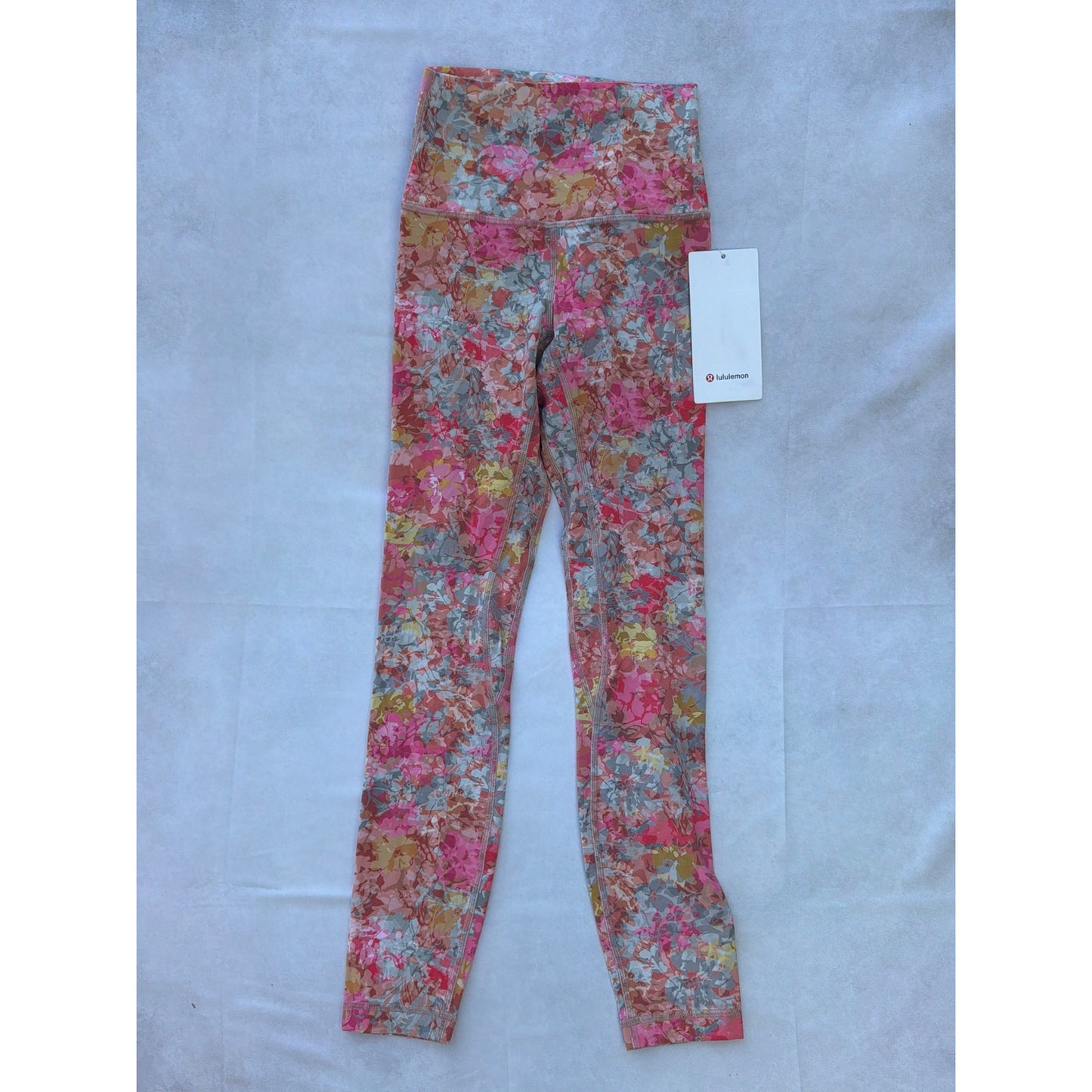 NWT Lululemon Align HR Pant Size 2, 25" Neon Pink Floral Pattern