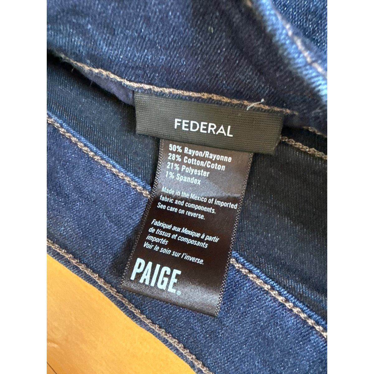 PAIGE Federal Slim Straight Jeans 33 Eliot Dark Wash EUC