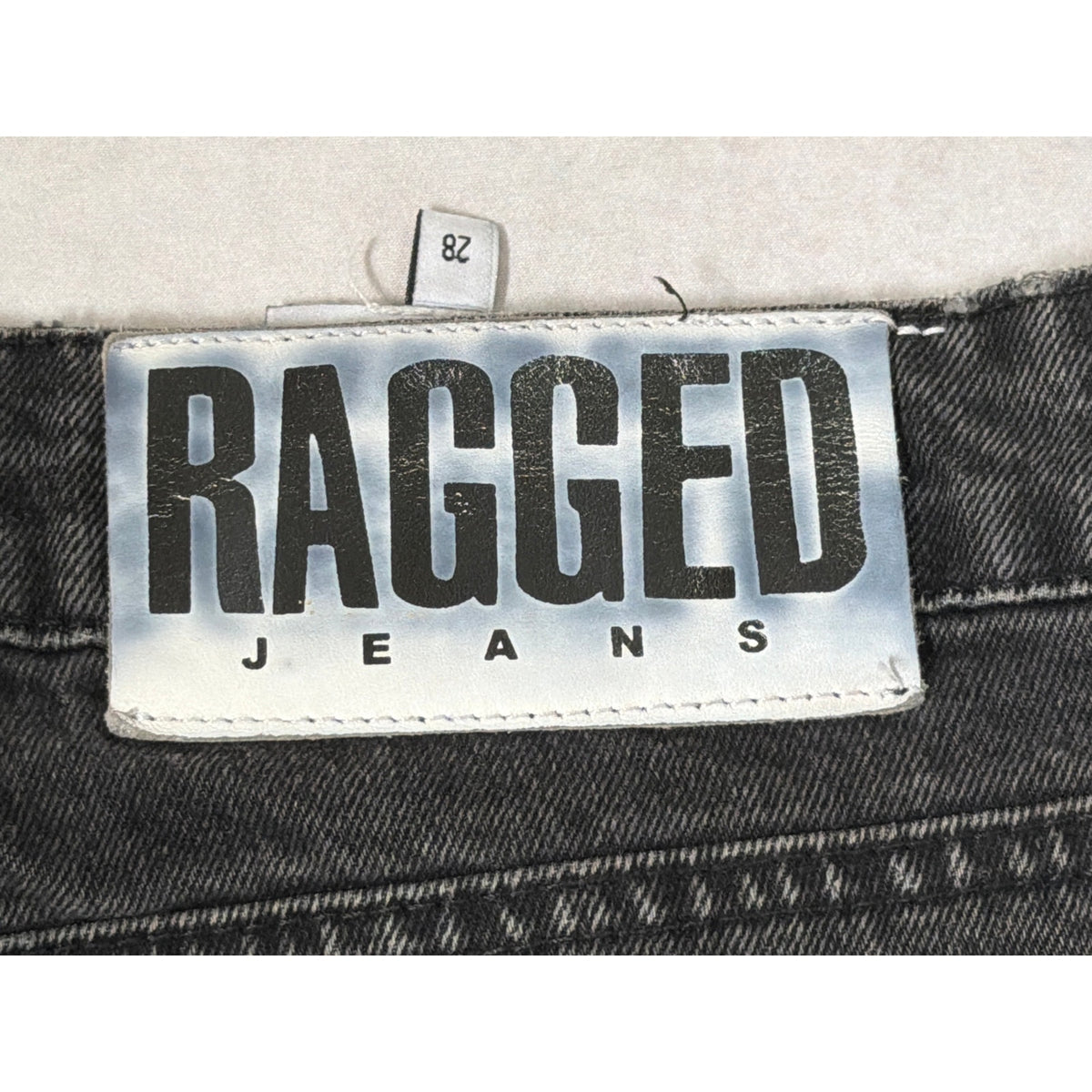 The Ragged Priest Size 28 Black Wide Leg High Rise Jeans Distressed Raw Hem