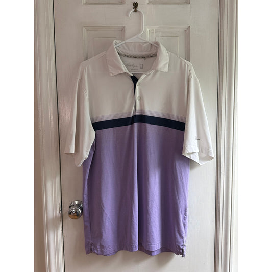 Walter Hagen Golf Polo Shirt Men's MEDIUM Purple White