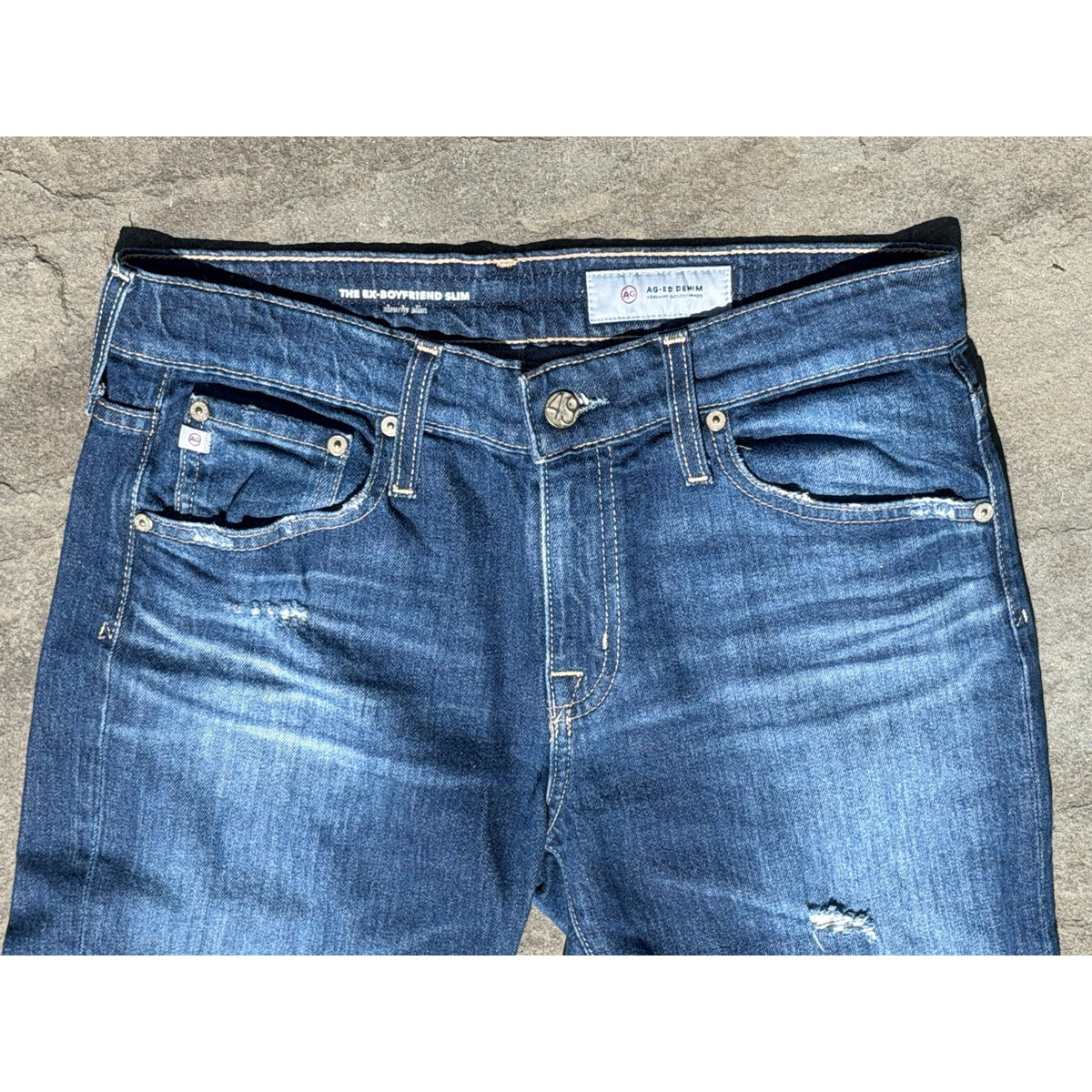 AG The Ex-Boyfriend Skim Slouchy Slim Dark Wash Jean Size 27R