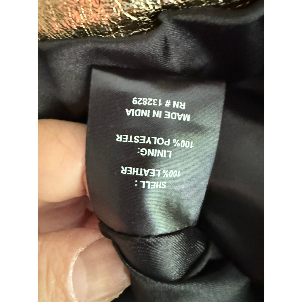 Title: NBD Gold Metallic Genuine Leather Mini Skirt Size XS EUC